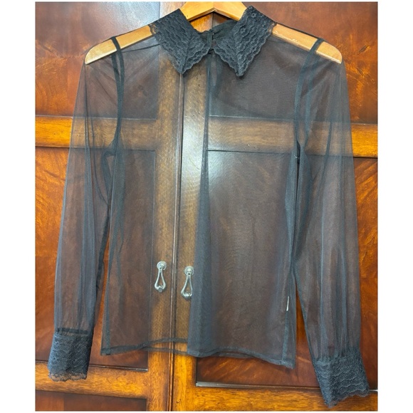 Anthropologie Tops - EUC Anthropologie Sheer Top in Black  Size Small*